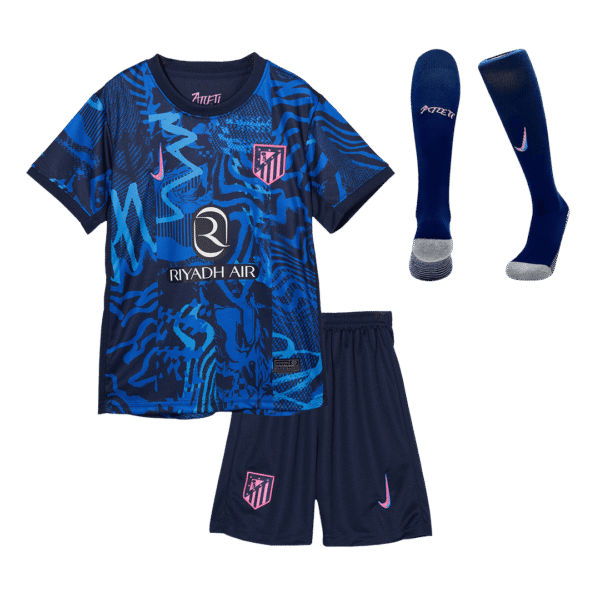 Kids Nike Atletico Madrid Custom Third Away Full Soccer Kits 2024-25