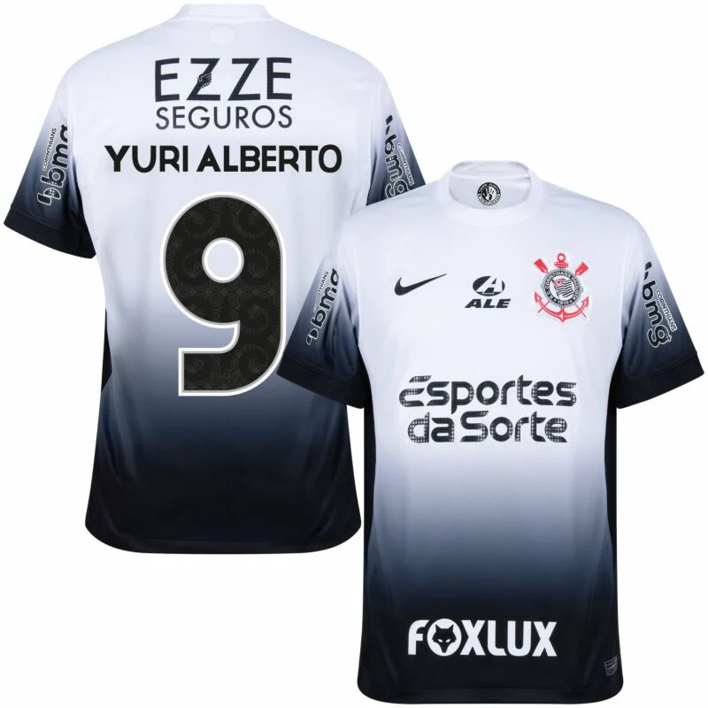36cb982d9a Corinthians Home Yuri Alberto 9 Shirt incl. Full Sponsor Set 2024/2025 / fans version Non-Customize | GoGoalKits - Image 1