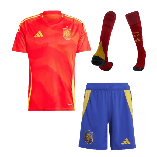 Spain Home Whole Kit(Jersey+Shorts+Socks) Euro 2024 | GoGoalKits