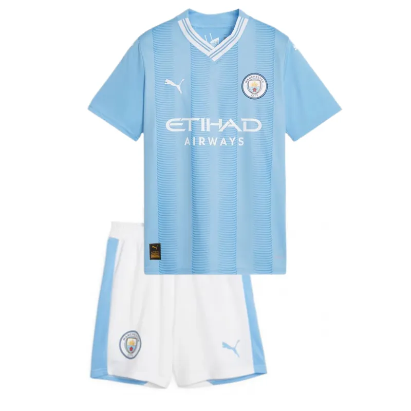 6185c2b952 2023/24 Kids Manchester City Home Jersey | GoGoalKits - Image 1
