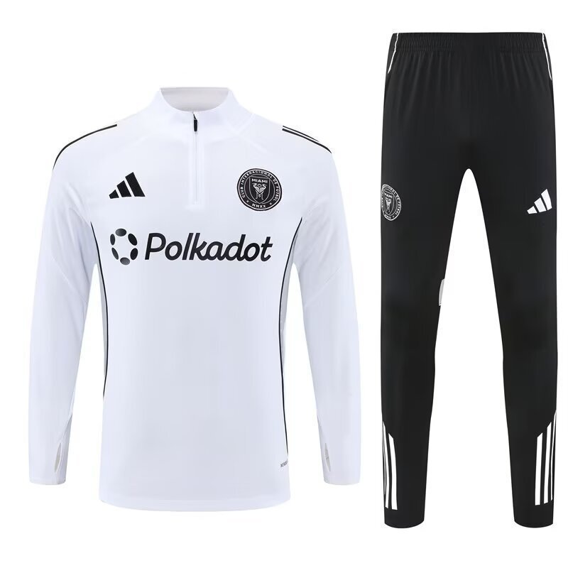 66a3cdcb-3 25-26 Inter Miami White Training Kits Long Football Tracksuits | GoGoalKits - Image 1