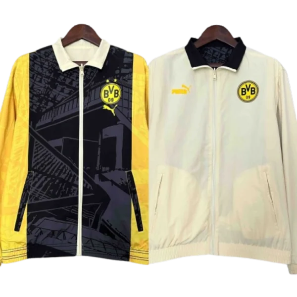 2024 Dortmund Trench Coat Reversible Windbreaker Double-Sides Jacket Sport | GoGoalKits