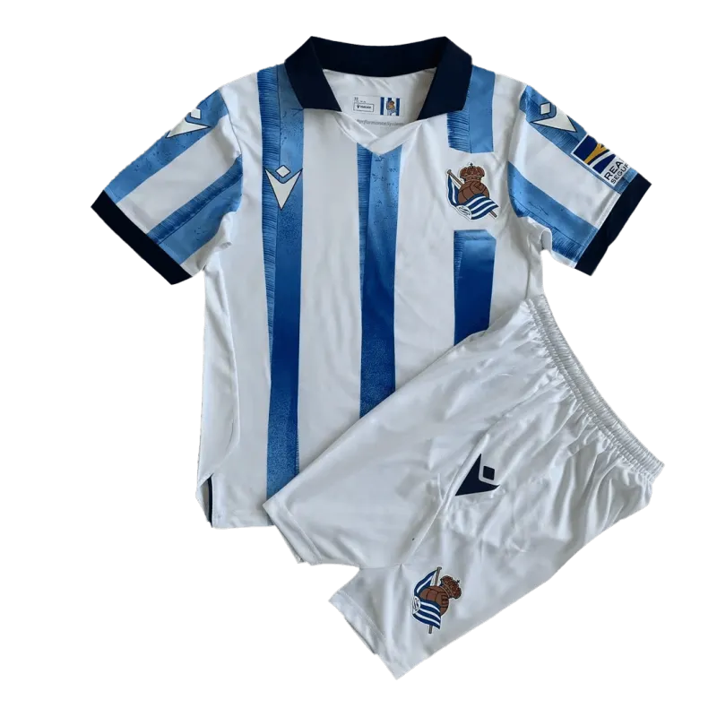 d3d77e8c30 Kids Real Sociedad 2023/24 Home Kit Jersey+Shorts | GoGoalKits - Image 1